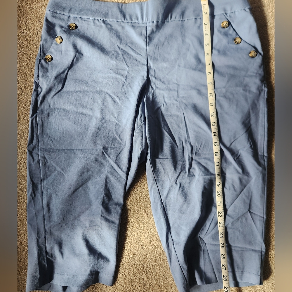 CJ Banks Blue Capris with Button Detail Size 20W